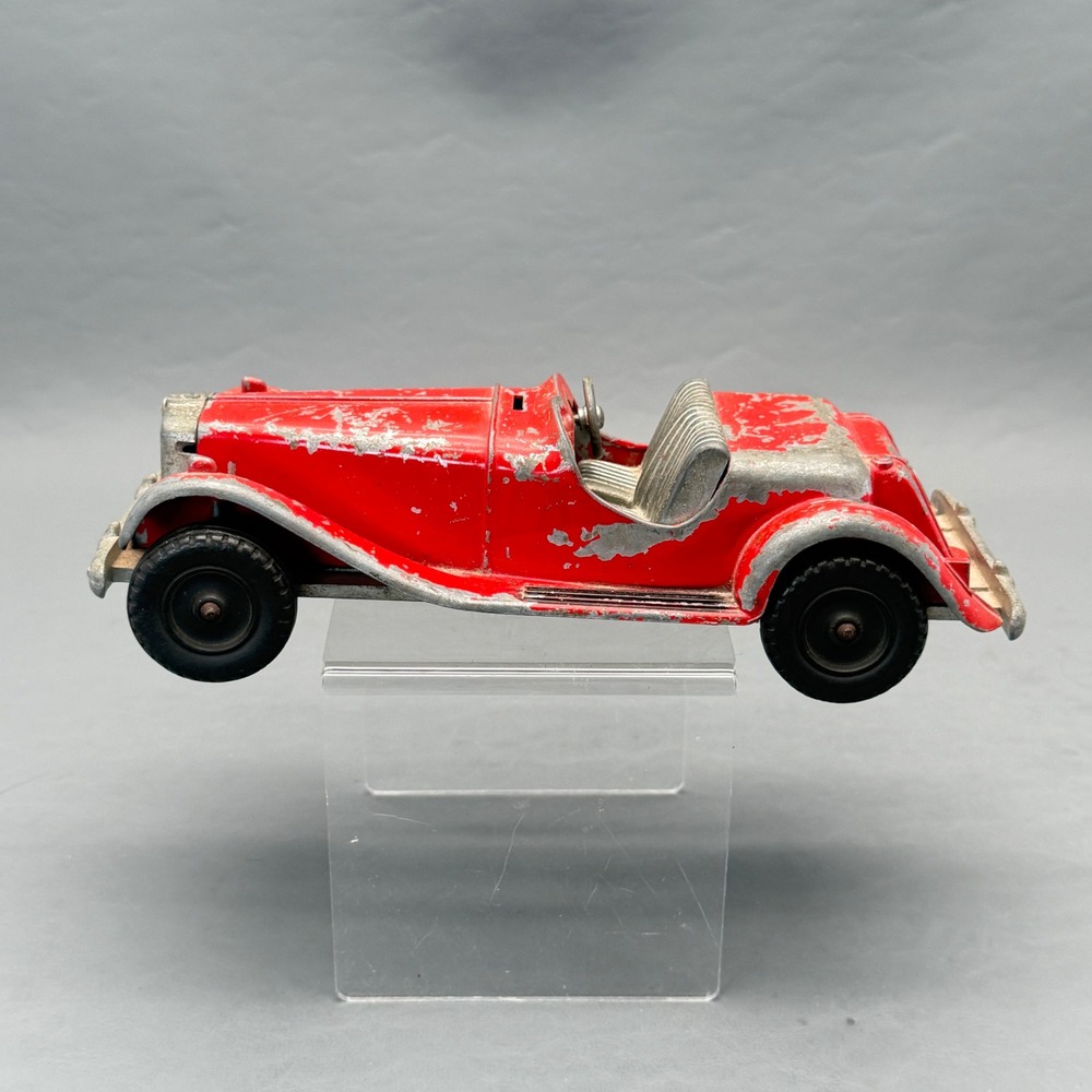 Vintage 1950's HUBLEY KIDDIE MG Type Sports Car 8.75" Red Diecast Toy - Picture 3 of 10
